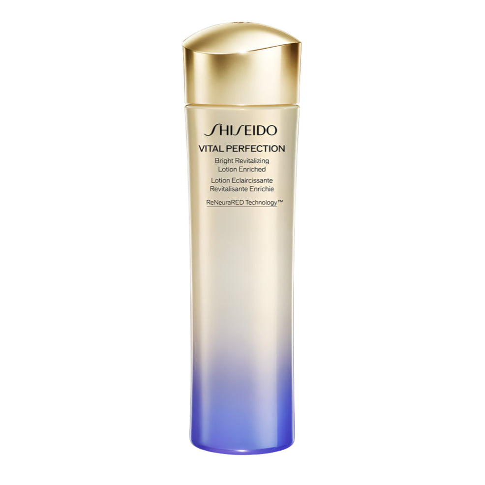 Shiseido Vital Perfection skincare bottle on a white background